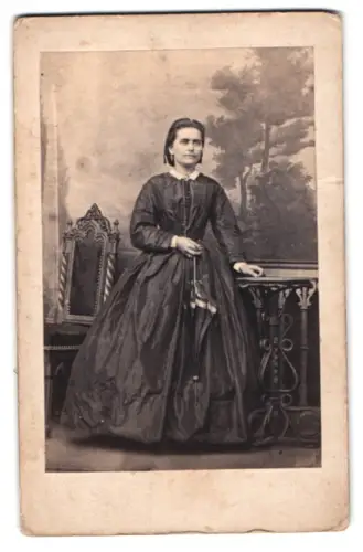 Fotografie E. Felberthann, Nürnberg, St. Johannis Nr. 71, Frau in elegantem Kleid