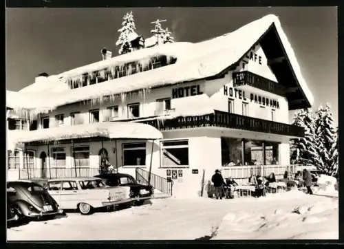 AK Oberstdorf /Allg., Hotel und Cafe Panorama im Schnee