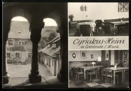 AK Gernrode / Harz, Cyriakus-Heim, Innenansichten, Aussenansicht