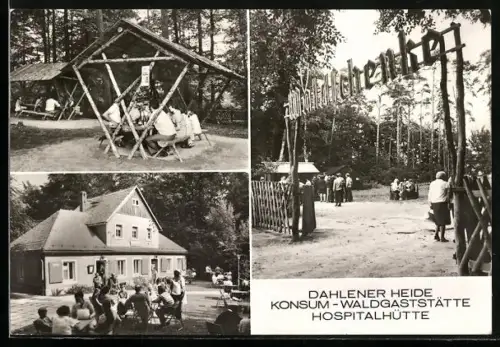 AK Oschatz, Dahlener Heide, Waldgaststätte Hospitalhütte