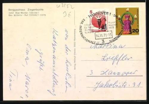 AK Bad Münder /Deister, Berggasthaus Ziegenbuche W. Dolle