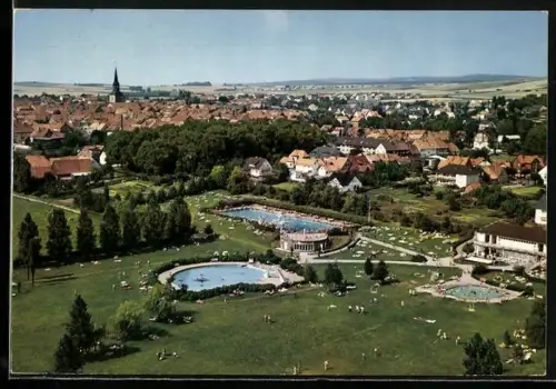 AK Bad Münder am Deister, Fliegeraufnahme des Ortes