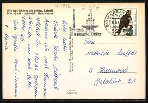 AK Bad Münder am Deister, Fliegeraufnahme des Ortes