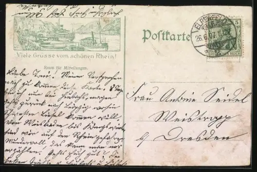 AK St. Goar /Rhein, Vogelschau auf die Orte und den Rhein