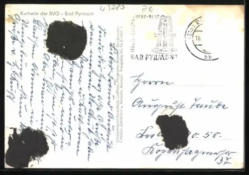 AK Bad Pyrmont, Kurheim der BVG aus der Vogelschau