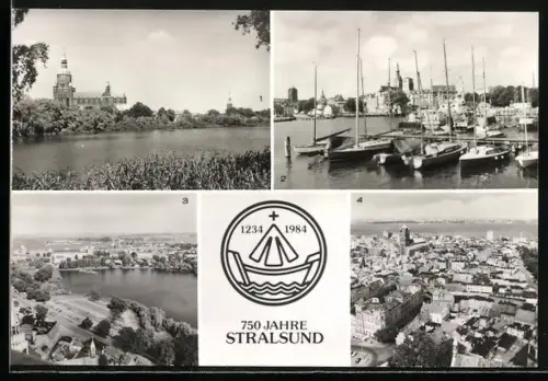 AK Stralsund, Blick zur Marienkirche, Frankenvorstadt und auf die Stadt