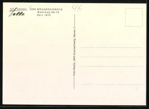 AK Braunschweig, Café und Konditorei Tolle, Bohlweg 69-70, Speisesaal