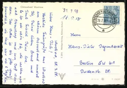 AK Wustrow / Ostseebad, Hotel, Kirche und Strand