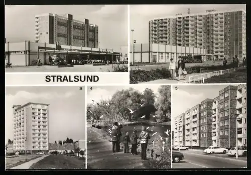 AK Stralsund, Kaufhalle 8. März, Hans-Marchwitza-Strasse, Knieper-Vorstadt, Heinrich-Heine-Ring