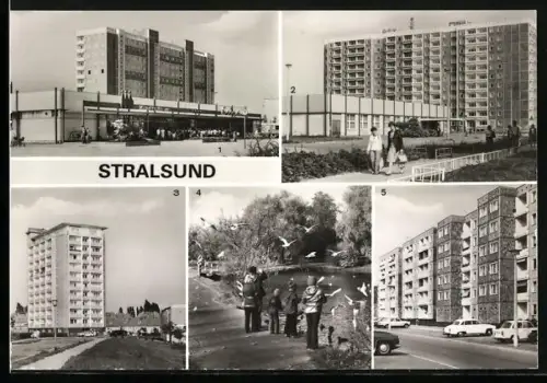 AK Stralsund, Kaufhalle 8. März, Hans-Marchwitza-Strasse, Knieper-Vorstadt, Knieperteich, Heinrich-Heine-Ring