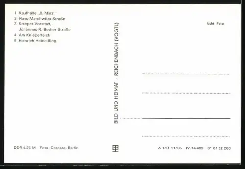 AK Stralsund, Kaufhalle 8. März, Hans-Marchwitza-Strasse, Knieper-Vorstadt, Knieperteich, Heinrich-Heine-Ring