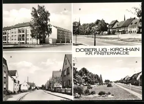 AK Doberlug-Kirchhain /Finsterwalde, Am grünen Berg, Hauptstrasse und Karl-Marx-Strasse