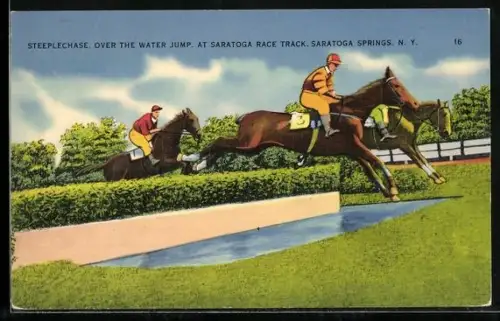 AK Saratoga Springs, NY, Saratoga Race Track, Steeplechase, Over the Water Jump