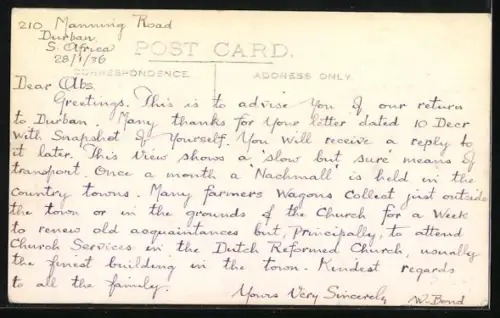 AK South Africa, Ox Transport