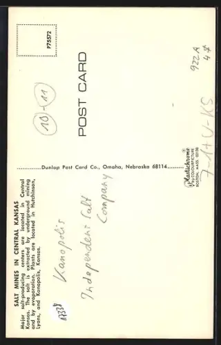 AK Kanopolis, KS, Salt Mine of Independant Salt Company