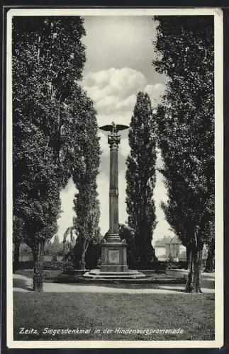 AK Zeitz, Siegesdenkmal in der Hindenburgpromenade