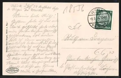 AK Wiek a. Rg., Dorfpartie