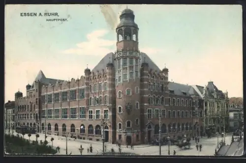 AK Essen a. Ruhr, Hauptpost aus der Vogelschau