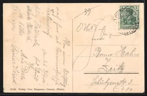 AK Crossen a. Elster, Gasthaus Tauchlitzer Felsenkeller