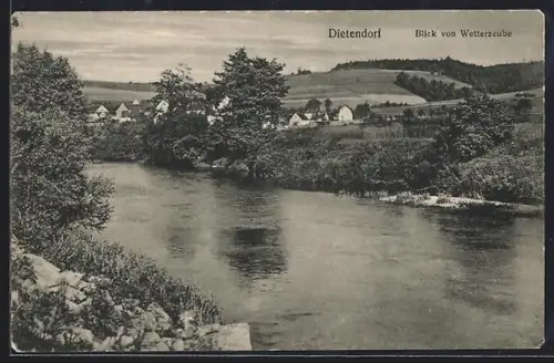 AK Dietendorf / Zeitz, Ortsblick von Wetterzeube