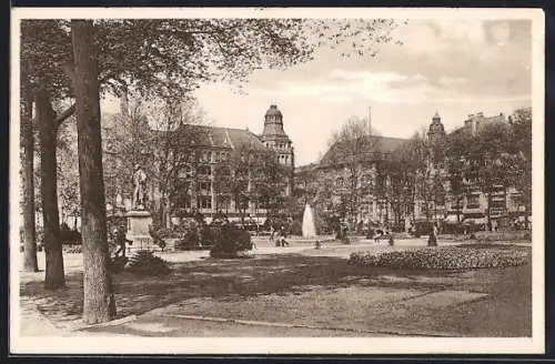 AK Berlin, Dönhoffplatz, Brunnen und Parkanlage