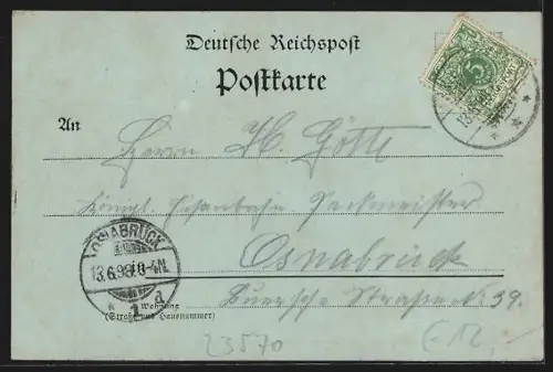 Mondschein-AK Travemünde, Hafen mit Ortspanorama aus der Vogelschau