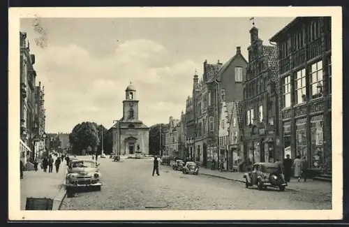 AK Husum / Nordsee, Grossestrasse mit Blick zur Kirche