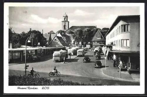 AK Husum /Nordsee, ZOB, Panorama aus der Vogelschau
