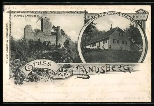 AK Heiligenstein /Elsass, Forsthaus und Wirtschaft Landsberg, Schloss Landsberg