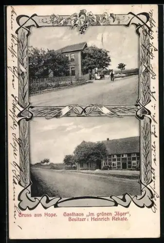 AK Hope / Hameln, Gasthaus Im grünen Jäger, Bes. Heinrich Rekate