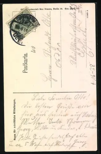 Grusskarten-AK Zeitz, Promenade mit Blick nach der Unterstadt, Kleiner Junge im Matrosenanzug