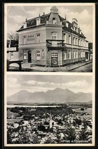 AK Prien a. Chiemsee, Gasthof Weissbräu von A. Kelz, Gesamtansicht