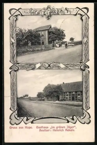 AK Hope / Hameln, Gasthaus im grünen Jäger, Bes. Heinrich Rekate