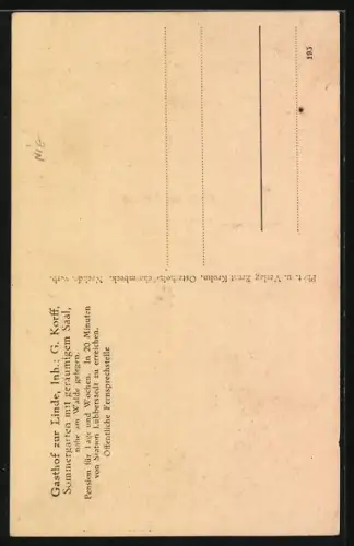AK Axstedt, Villa Hüncken und Gasthaus zur Linde, Bes. G. Korff