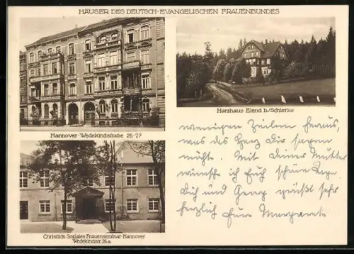 AK Elend b. Schierke, Harzhaus, Häuser des evangelischen Frauenbundes in der Wedekindstrasse in Hannover