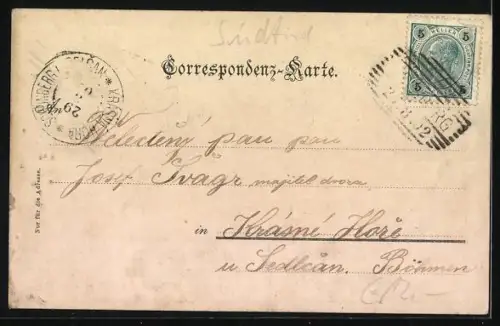 AK Welsberg, Ortsansicht mit Kirche u. Umgebung aus der Vogelschau