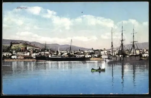 AK Almeria, Hafen mit Segelschiffen