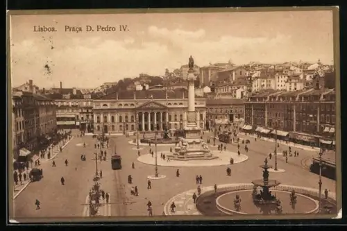 AK Lisboa, Praca D. Pedro IV., Strassenbahn