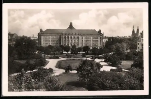 AK Liegnitz, Partie am Hindenburgplatz