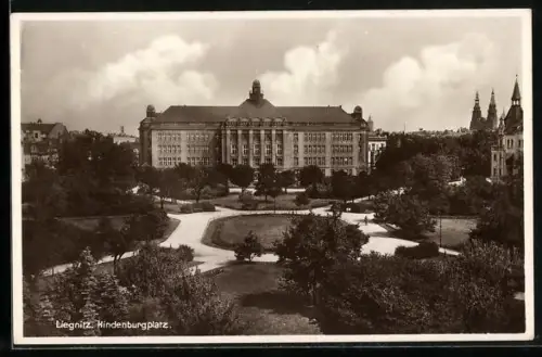AK Liegnitz, Partie am Hindenburgplatz