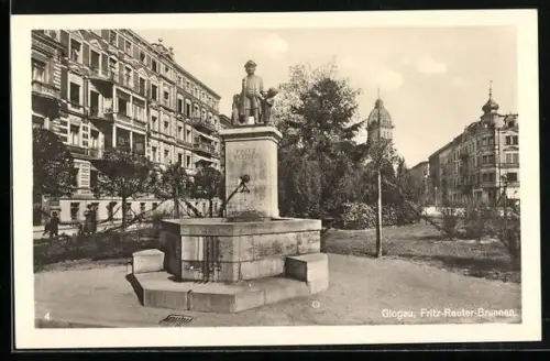 AK Glogau, Fritz-Reuter-Brunnen