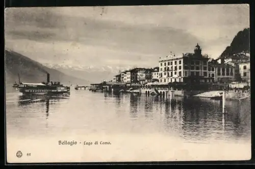 AK Bellagio, Dampferpartie am Lago di Como