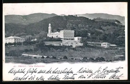 AK Pegli, Villa Pallavicini mit Bergpanorama