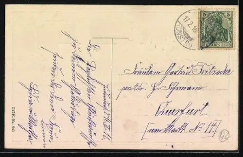 AK Gott mit uns, Wappen und Eichenzweige, Zweibund