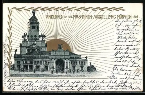 AK München, Maschinen-Ausstellung 1898, Messegelände