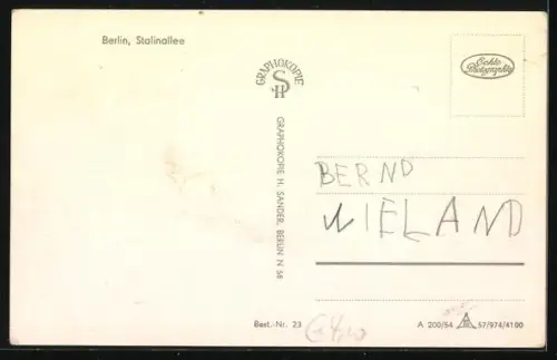 AK Berlin, Stalinallee, Panorama