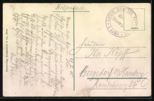 Künstler-AK Jouy-aux-Arches, Soldat verabschiedet sich von seiner Frau, 1870