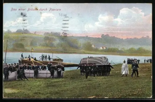 AK Pioniere beim Brückenbau