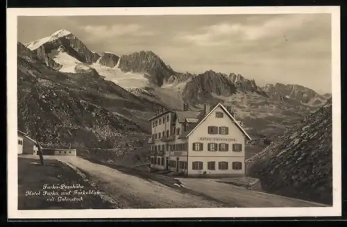 AK Furkapass, Hotel Furkablick mit Galenstock