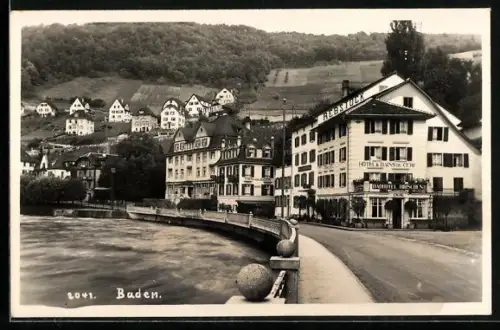 AK Baden, Partie am Hotel Hirschen
